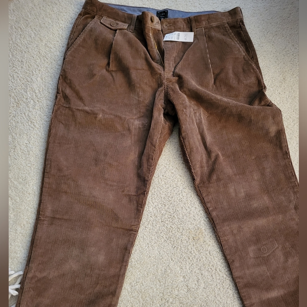 Single-pleat 10-wale corduroy pant